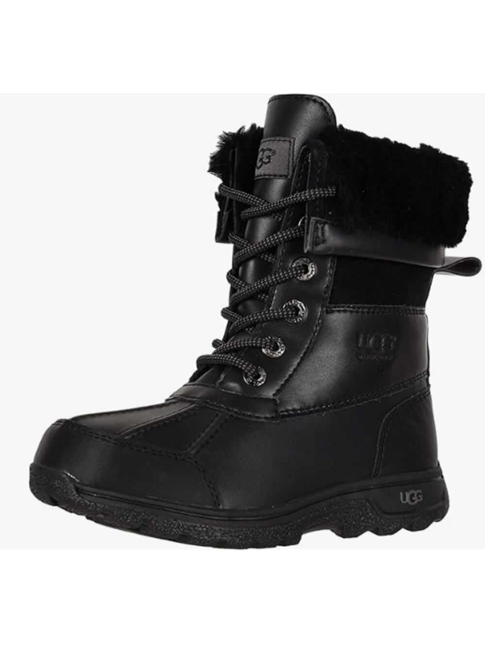 Ugg Kid's Butte II Snow Waterproof Boots Black Big Kid's Size 6 Original Box